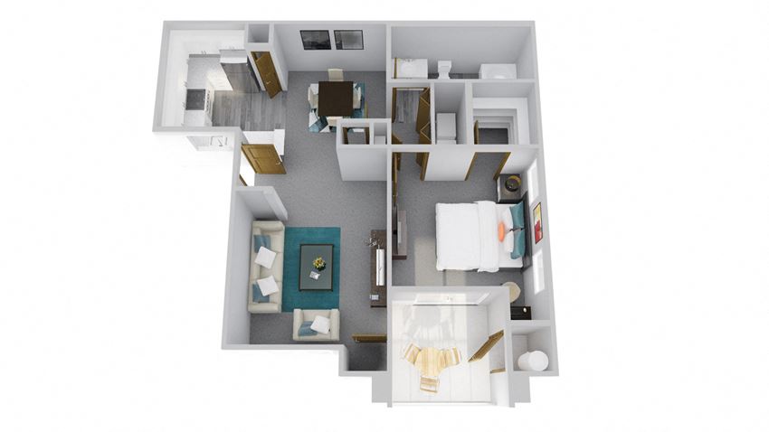 Zone Apartments Cardinal 3D Floor Plan Zone Apartments Cardinal 3D Floor Plan